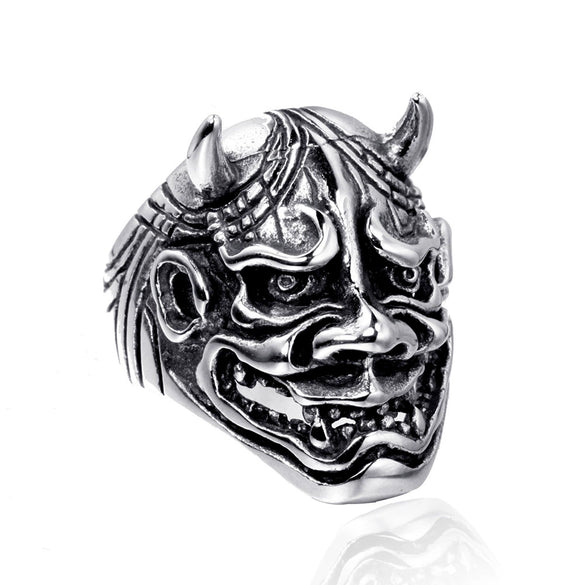 Unisex Stainless Steel Skull Ring With Geometric Design And Oiled Finish Wholesale Fashion Jewelry