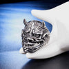 Unisex Stainless Steel Skull Ring With Geometric Design And Oiled Finish Wholesale Fashion Jewelry