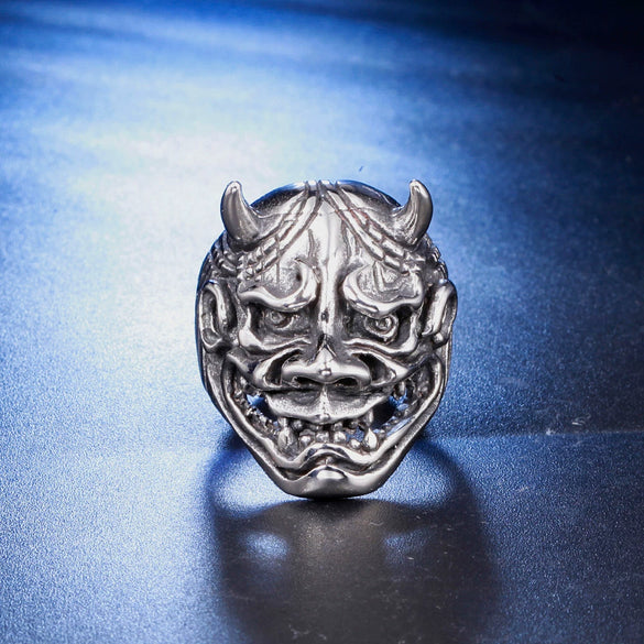Unisex Stainless Steel Skull Ring With Geometric Design And Oiled Finish Wholesale Fashion Jewelry