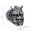 Unisex Stainless Steel Skull Ring With Geometric Design And Oiled Finish Wholesale Fashion Jewelry