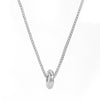 Unisex Stainless Steel Snake Bone Chain Necklace With Sparkling Geometric Pendant And Versatile Contrastingtone Design