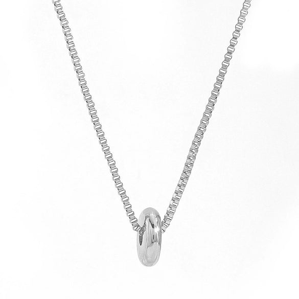 Unisex Stainless Steel Snake Bone Chain Necklace With Sparkling Geometric Pendant And Versatile Contrastingtone Design