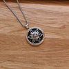 Unisex Stainless Steel Star Pendant Necklace With Round Pendant And Electroplated Finish Trendy Streetwear Jewelry