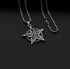 Unisex Stainless Steel Star Pendant Necklace With Round Pendant And Electroplated Finish Trendy Streetwear Jewelry