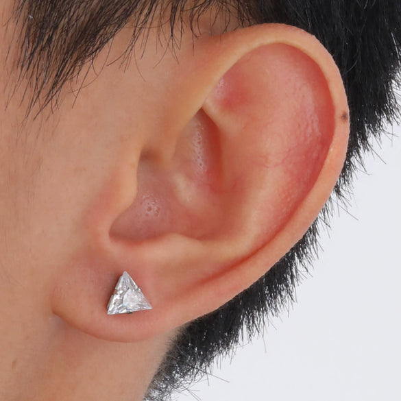 Unisex Stainless Steel Triple Decomposition Zircon Golden Fashion Earrings