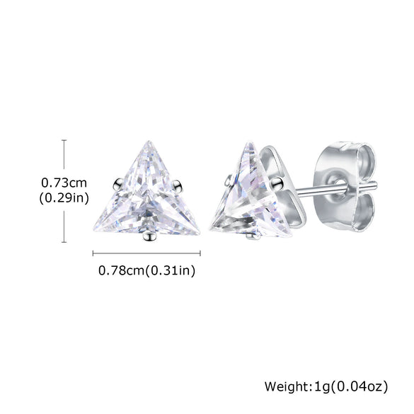 Unisex Stainless Steel Triple Decomposition Zircon Golden Fashion Earrings