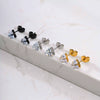 Unisex Stainless Steel Triple Decomposition Zircon Golden Fashion Earrings