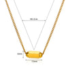 Unisex Stainless Steel Tubeshaped Pendant Necklace With Letters Numbers Text Pattern Electroplated Cross Chain