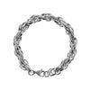 Unisex Stainless Steel Twist Link Bracelet With Polished Finish And Heart Wave Rhombus And Dropshaped Design Details