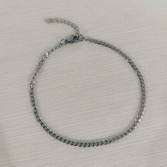 Unisex Stainless Steel Wave Chain Bracelet With Electroplated Finish And Geometric Faceted Design Minimalist Fashion Jewelry