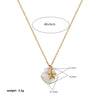 Unisex Starfish And Conch Shell Necklace With Mixed Gem Inlay Stainless Steel Electroplated 18K Gold Color