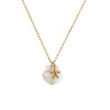Unisex Starfish And Conch Shell Necklace With Mixed Gem Inlay Stainless Steel Electroplated 18K Gold Color