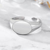 Unisex Sterling Silver Geometric Rhombus Open Ring With Polished Finish Minimalist Jewelry