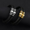 Unisex Street Style Double Layer Hand Woven Zinc Alloy Magnetic Buckle Bracelet