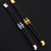 Unisex Street Style Double Layer Hand Woven Zinc Alloy Magnetic Buckle Bracelet