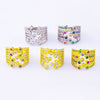 Unisex Sweet Cool Style Copper Ring With Zircon Geometric Design Electroplated In Gold Colorful Fashion Statement Jewelry