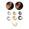 Unisex Threelayer Closed Ring Ear And Nose Piercing Jewelry Electroplated 316 Stainless Steel With Geometric Design