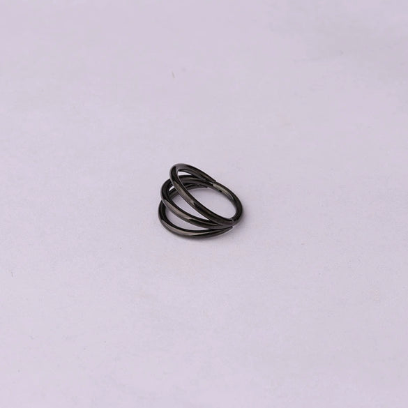 Unisex Threelayer Closed Ring Ear And Nose Piercing Jewelry Electroplated 316 Stainless Steel With Geometric Design
