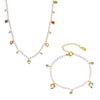 Unisex Titanium Steel And Copper Zircon Love Clavicle Chain Jewelry With Electroplating And Chain Pattern