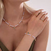 Unisex Titanium Steel And Copper Zircon Love Clavicle Chain Jewelry With Electroplating And Chain Pattern