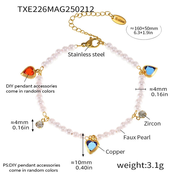 Unisex Titanium Steel And Copper Zircon Love Clavicle Chain Jewelry With Electroplating And Chain Pattern