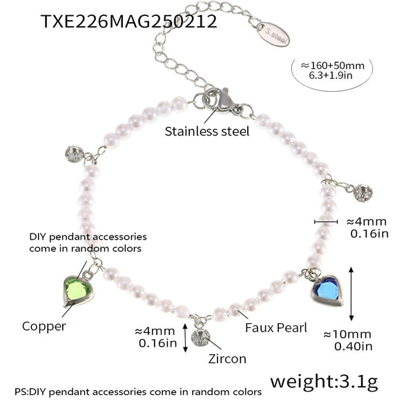 Unisex Titanium Steel And Copper Zircon Love Clavicle Chain Jewelry With Electroplating And Chain Pattern