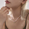 Unisex Titanium Steel And Copper Zircon Love Clavicle Chain Jewelry With Electroplating And Chain Pattern