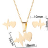 Unisex Titanium Steel Bear And Piglet Pendant Necklace And Stud Earrings Set With Electroplated Finish
