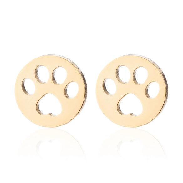 Unisex Titanium Steel Bear And Piglet Pendant Necklace And Stud Earrings Set With Electroplated Finish