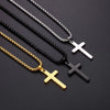 Unisex Titanium Steel Cross Double Layer Stacked Necklace With Twist Chain Electroplated Stainless Steel Pendant