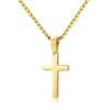 Unisex Titanium Steel Cross Double Layer Stacked Necklace With Twist Chain Electroplated Stainless Steel Pendant