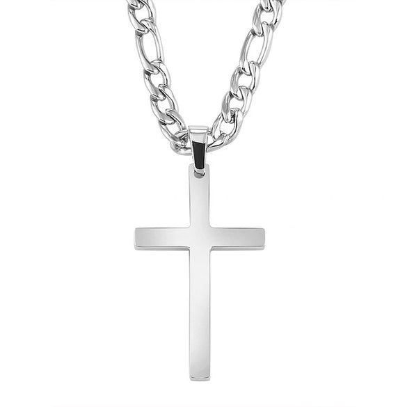 Unisex Titanium Steel Cross Double Layer Stacked Necklace With Twist Chain Electroplated Stainless Steel Pendant
