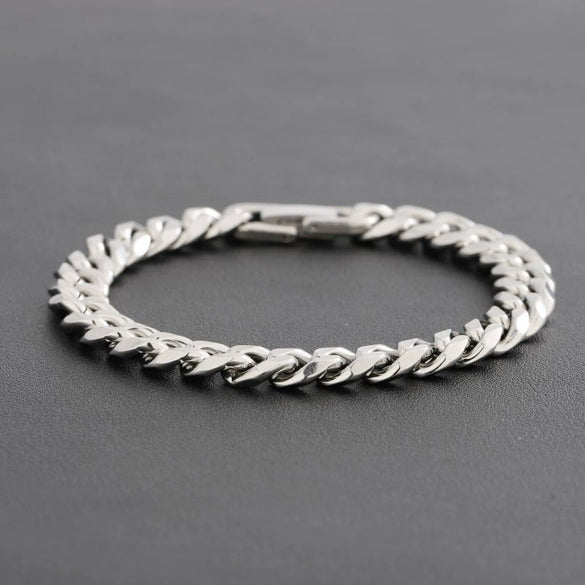 Unisex Titanium Steel Cuban Chain Bracelet With Ushaped Design Electroplated Versatile Fashion Jewelry