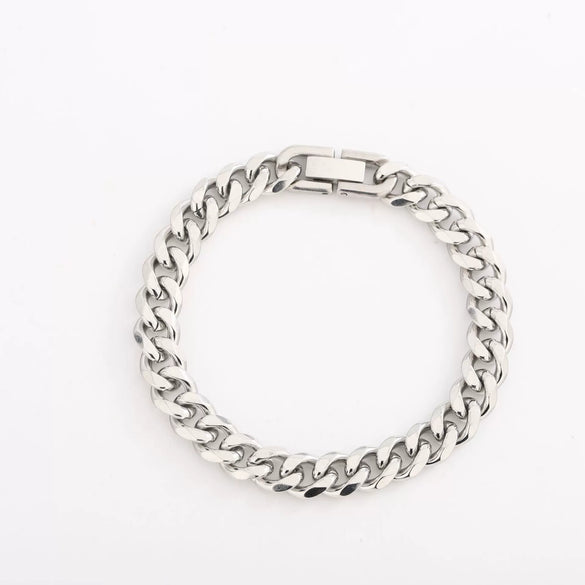 Unisex Titanium Steel Cuban Chain Bracelet With Ushaped Design Electroplated Versatile Fashion Jewelry