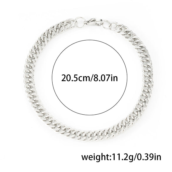 Unisex Titanium Steel Cuban Chain Bracelet With Ushaped Geometric Design And Electroplated Finish Wholesale