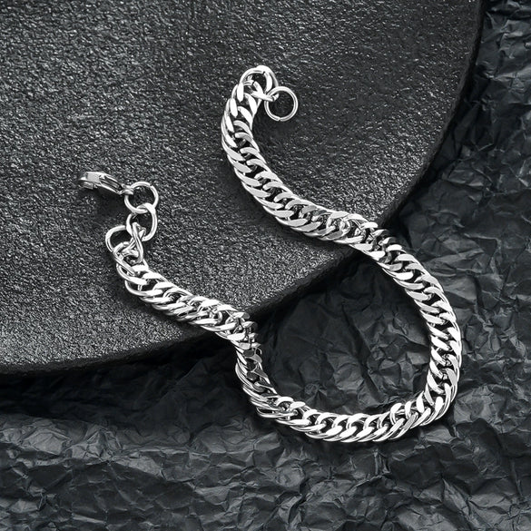Unisex Titanium Steel Cuban Chain Bracelet With Ushaped Geometric Design And Electroplated Finish Wholesale