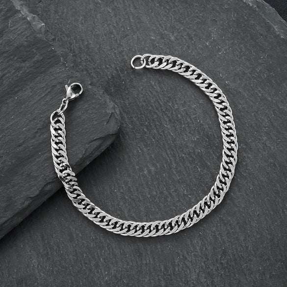 Unisex Titanium Steel Cuban Chain Bracelet With Ushaped Geometric Design And Electroplated Finish Wholesale