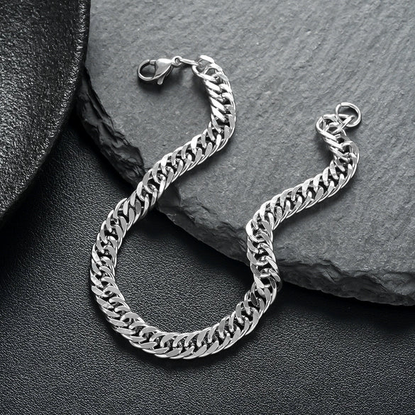 Unisex Titanium Steel Cuban Chain Bracelet With Ushaped Geometric Design And Electroplated Finish Wholesale