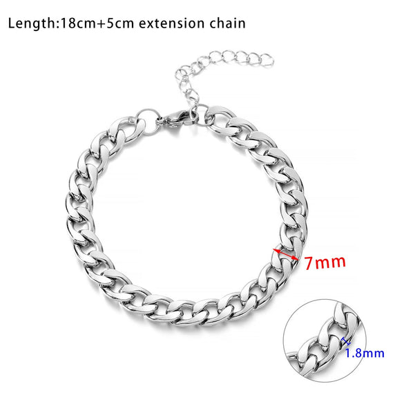 Unisex Titanium Steel Geometric Charm Bracelet Hip Hop Trendy Fashion Jewelry For Men And Women