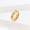 Unisex Titanium Steel Geometric Couple Rings Simple Polished Glossy Wedding Band Hand Jewelry