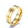 Unisex Titanium Steel Geometric Couple Rings Simple Polished Glossy Wedding Band Hand Jewelry