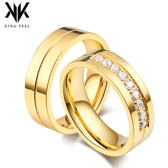 Unisex Titanium Steel Geometric Couple Rings Simple Polished Glossy Wedding Band Hand Jewelry