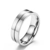Unisex Titanium Steel Geometric Couple Rings Simple Polished Glossy Wedding Band Hand Jewelry