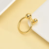 Unisex Titanium Steel Geometric Metal Ball Knotted Ring With Electroplated Finish Fashion Jewelry