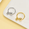 Unisex Titanium Steel Geometric Metal Ball Knotted Ring With Electroplated Finish Fashion Jewelry