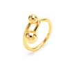 Unisex Titanium Steel Geometric Metal Ball Knotted Ring With Electroplated Finish Fashion Jewelry