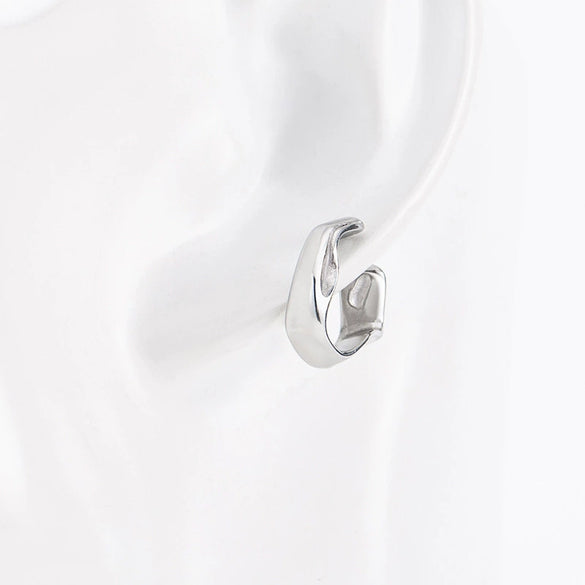 Unisex Titanium Steel Geometric Punk Style Ear Clip With Polishing