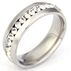 Unisex Titanium Steel Geometric Ring With Single Row Rhinestone Diamond Detail Exquisite Stainless Steel Style Jewelry