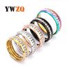Unisex Titanium Steel Geometric Ring With Single Row Rhinestone Diamond Detail Exquisite Stainless Steel Style Jewelry