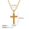 Unisex 316L Stainless Steel 18K Gold Plated Embossed Cross Pendant Necklace